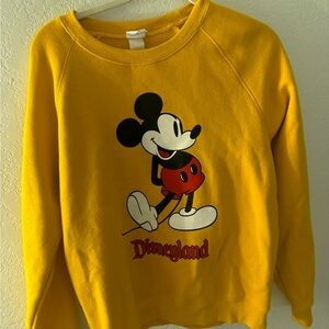 Disney Yellow Crew Neck Mickey Mouse Sweater